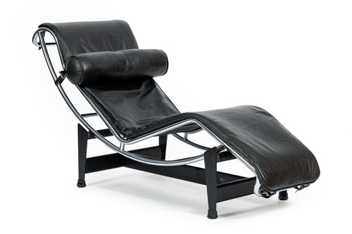 Cassina lc4 black leather - lc4,